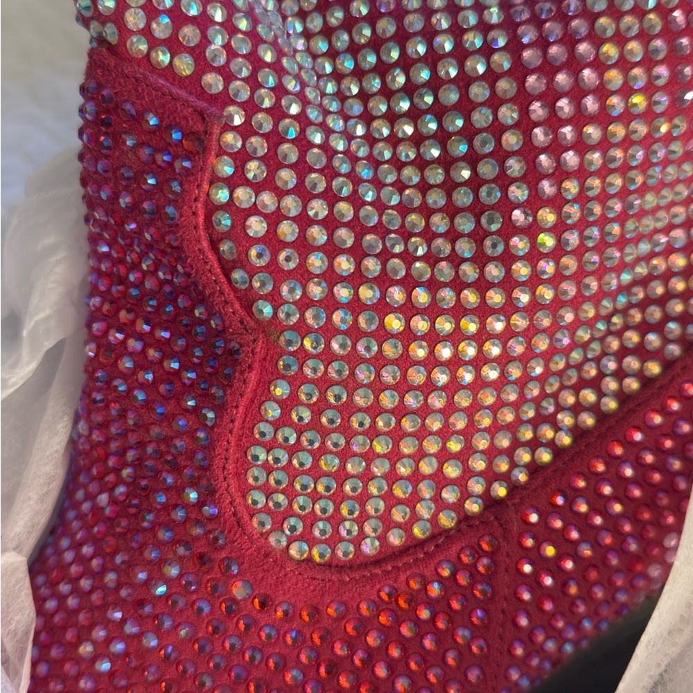 Pink Rhinestone Knee-High Boots - Picture 2 of 7